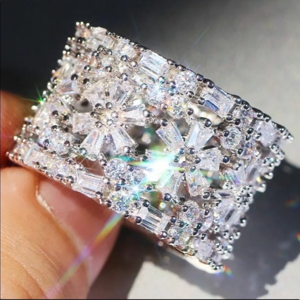 NEW💍925 STERLING SILVER DIAMOND RING - Picture 6 of 6